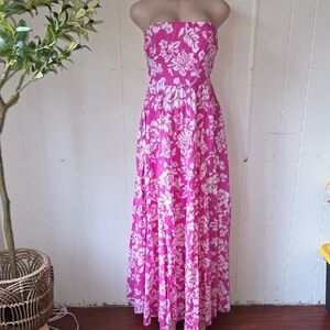 Aakaa Pink Floral Strapless Sundress Size M
